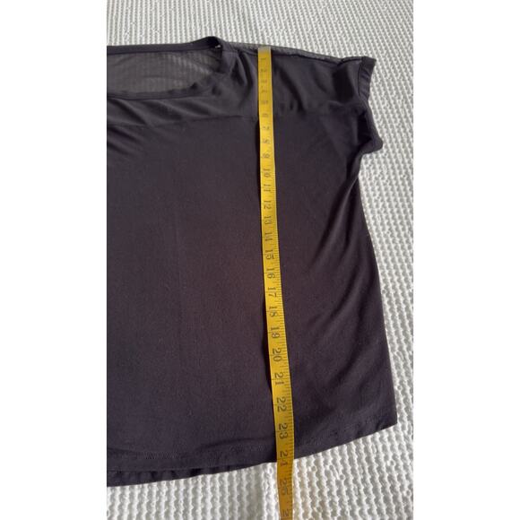 Tahari Whimsygoth Solid & Sheer Mesh Top Concert Party Club Date Night Size XL - Picture 6 of 6